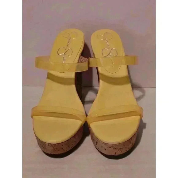 Women's Jessica Simpson‎ Yellow Wedge Sandals Size 7M - Picture 1 of 8